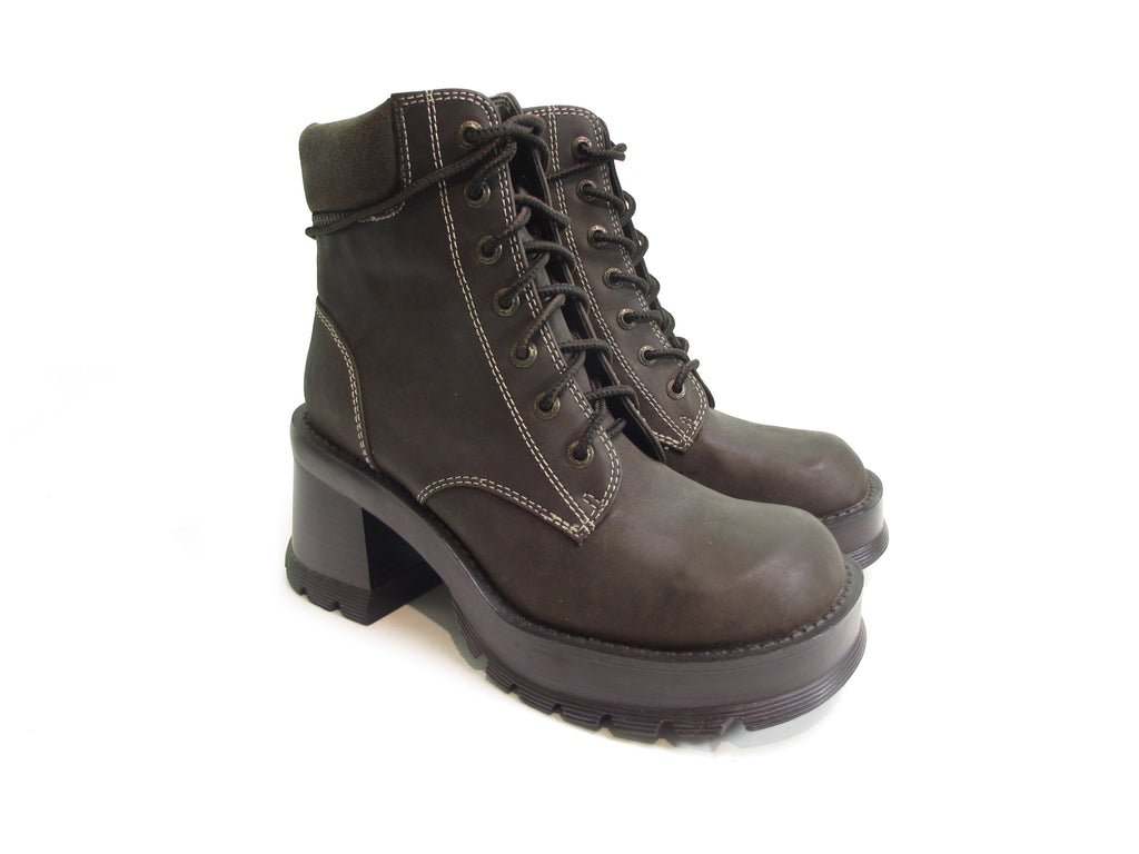 TROOPA Brown Leather Combat Boots | Women's Leather Combat Boots – Steve  Madden